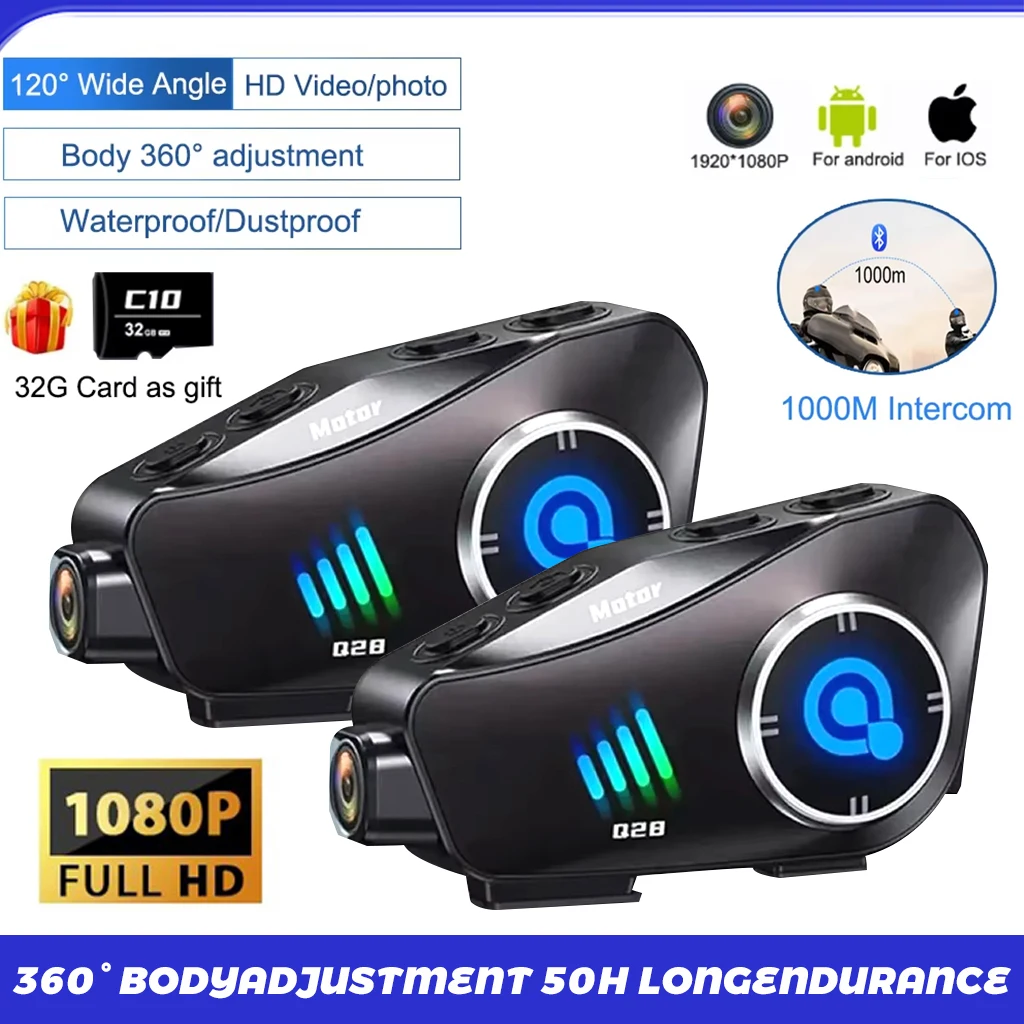 Q28 Motorcycle Helmet Intercom Bluetooth 1080P DashCam Hard Bt5.3 With Hd Driving Recorder Wireless Camera Video Accessories
Q28 Motorcycle Helmet Intercom Bluetooth 1080P DashCam Hard Bt5.3 With Hd Driving Recorder Wireless Camera Video Accessories