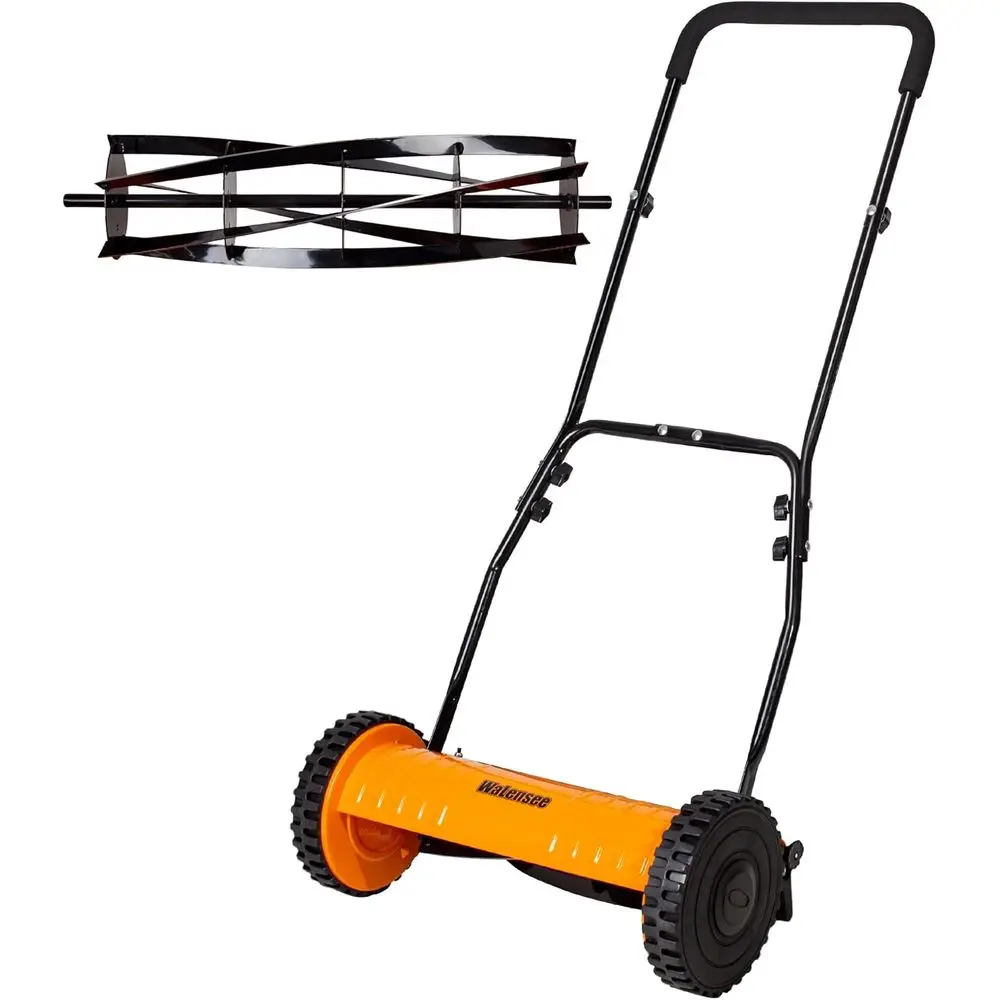 Push Lawn Mower, 16-Inch 5-Blade CordlManual Lawn Mower, Walk-Behind Steel Lawn Mower with 4-Position Cutting Height Adjusent &
Push Lawn Mower, 16-Inch 5-Blade CordlManual Lawn Mower, Walk-Behind Steel Lawn Mower with 4-Position Cutting Height Adjusent &