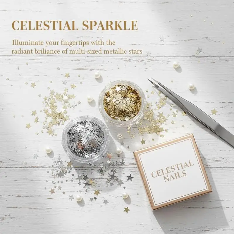 Size Mixing Sparkling Star Nail Glitter Sparkling Pentagram Nail Decor Nail Salon Design Cute Accessories DIY Nail Art Design
Size Mixing Sparkling Star Nail Glitter Sparkling Pentagram Nail Decor Nail Salon Design Cute Accessories DIY Nail Art Design