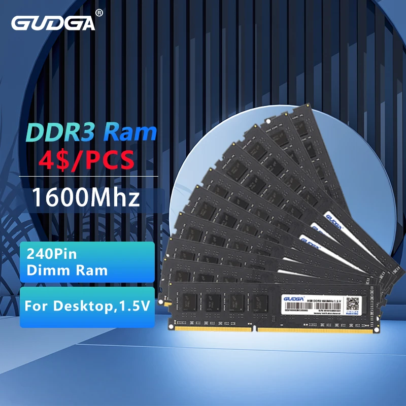 Оперативная память GUDGA для компьютера, ОЗУ DIMM 8 ГБ 4 ГБ DDR3 1600 МГц, двухканальная память, 240-контактный разъем, компоненты для настольного компьютера, оптовая продажа
Оперативная память GUDGA для компьютера, ОЗУ DIMM 8 ГБ 4 ГБ DDR3 1600 МГц, двухканальная память, 240-контактный разъем, компоненты для настольного компьютера, оптовая продажа