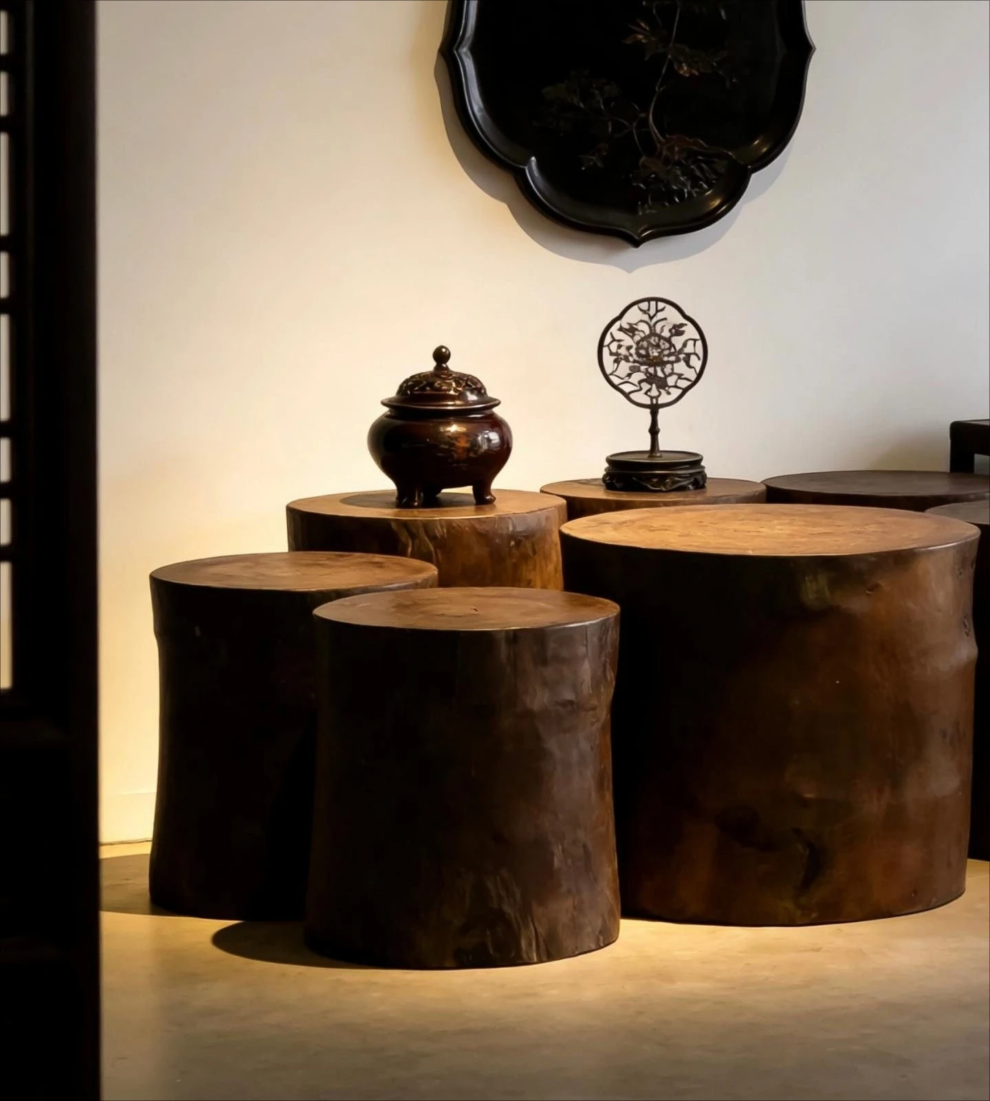 Solid wood coffee table round low stool living room ornament movable small table
Solid wood coffee table round low stool living room ornament movable small table