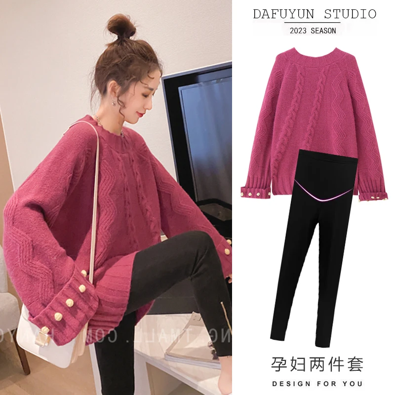 2024 Winter Maternity Warm Clothes Set Plus Size Pregnancy Sweater+Fleece Leggings Twinset Fashion Pregnant Woman Pants Suits
2024 Winter Maternity Warm Clothes Set Plus Size Pregnancy Sweater+Fleece Leggings Twinset Fashion Pregnant Woman Pants Suits