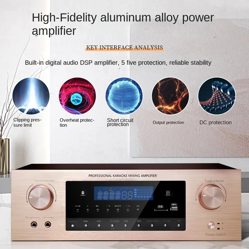 High-Power Home & Commercial Bluetooth Amplifier With Reverberation Effect Factory Wholesale KTV Song Machine Metal Material
High-Power Home & Commercial Bluetooth Amplifier With Reverberation Effect Factory Wholesale KTV Song Machine Metal Material