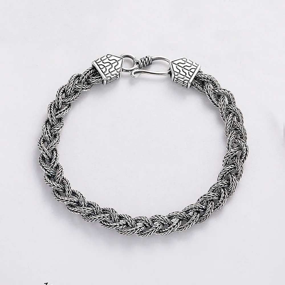 Real 925 Sterling Silver Bracelet Women Man's Vintage Handmade Weave Twist Punk Style Link 17cm/6.7inch Length /16g
Real 925 Sterling Silver Bracelet Women Man's Vintage Handmade Weave Twist Punk Style Link 17cm/6.7inch Length /16g