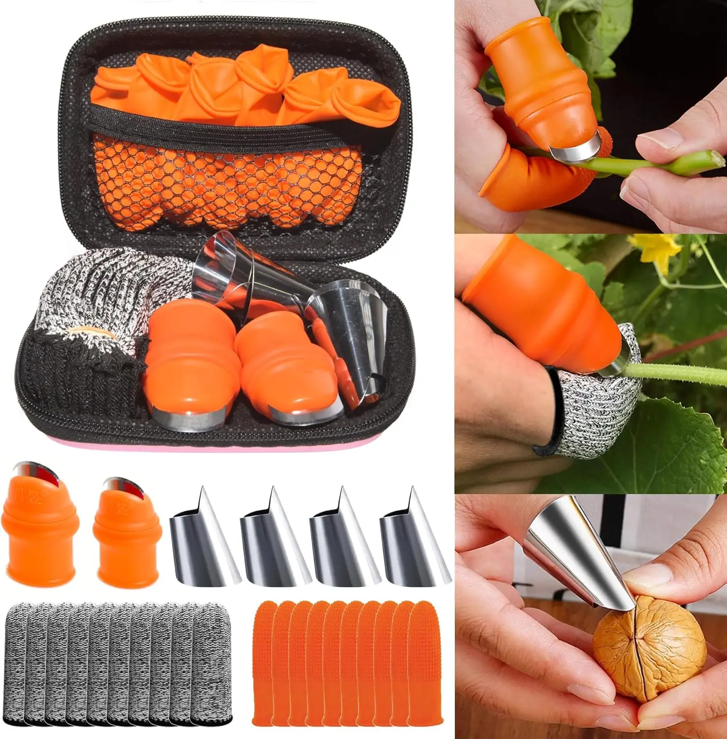 24Pcs Silicone Gardening Thumb Knife Set with Case - Cut Resistant Finger Gloves & Gel Cots for Harvesting
24Pcs Silicone Gardening Thumb Knife Set with Case - Cut Resistant Finger Gloves & Gel Cots for Harvesting