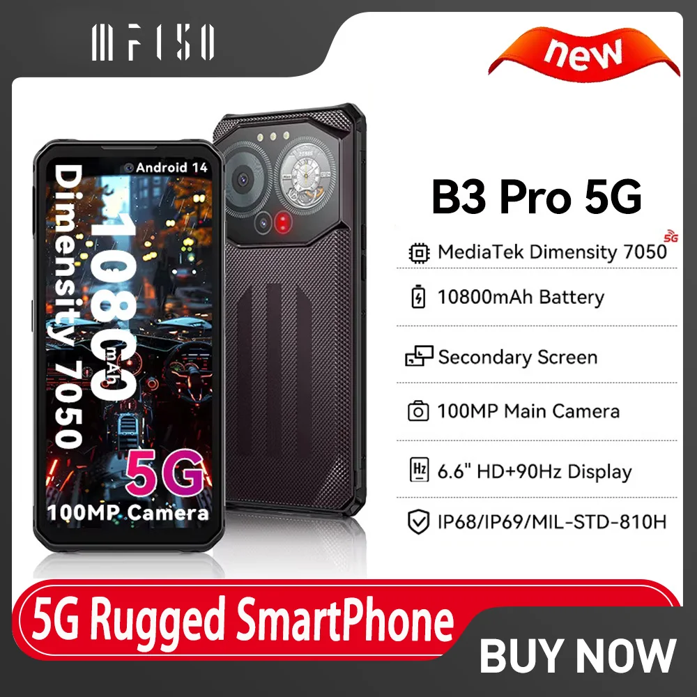 IIIF150 B3 Pro 5G Rugged SmartPhone Android 14 10800mAh 16GB 512GB Mobile Phone 100MP 30W 6.6" Dual Display Ultra-Thin Cellphone
IIIF150 B3 Pro 5G Rugged SmartPhone Android 14 10800mAh 16GB 512GB Mobile Phone 100MP 30W 6.6" Dual Display Ultra-Thin Cellphone