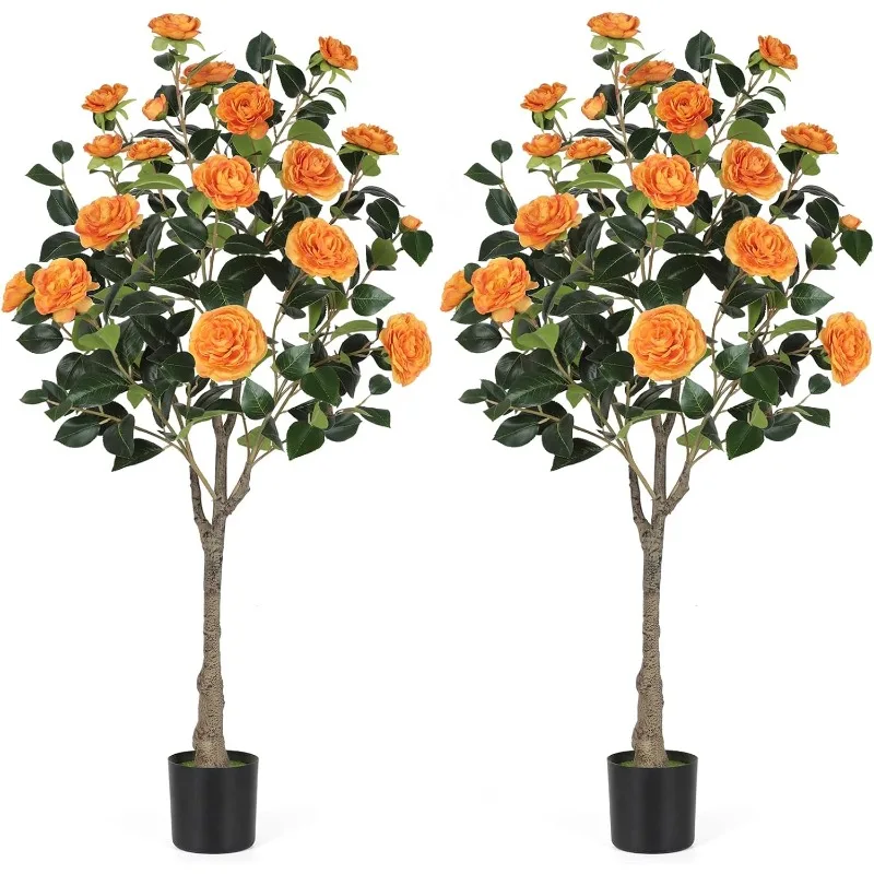 2pcs 47 Inch Artificial Camellia Tree with Blooming Orange Flowers, Free Maintenance 4FT Fake Tree, Faux Plants
2pcs 47 Inch Artificial Camellia Tree with Blooming Orange Flowers, Free Maintenance 4FT Fake Tree, Faux Plants