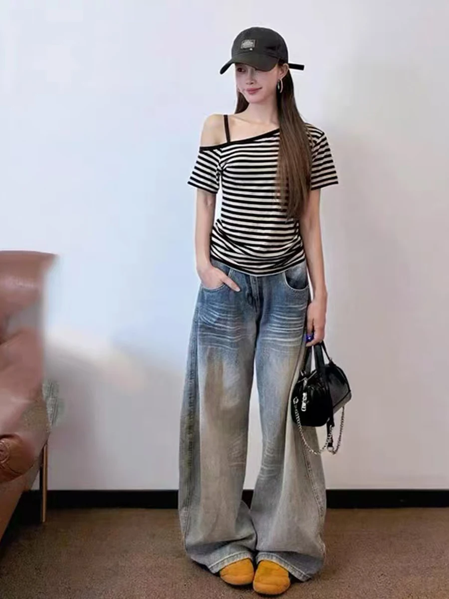 Low Waist Wide Leg Jeans Women's Spring Summer Slimming Straight Cut Trousers Bootcut Denim Pants Casual Loose Fit Jeans
Low Waist Wide Leg Jeans Women's Spring Summer Slimming Straight Cut Trousers Bootcut Denim Pants Casual Loose Fit Jeans
