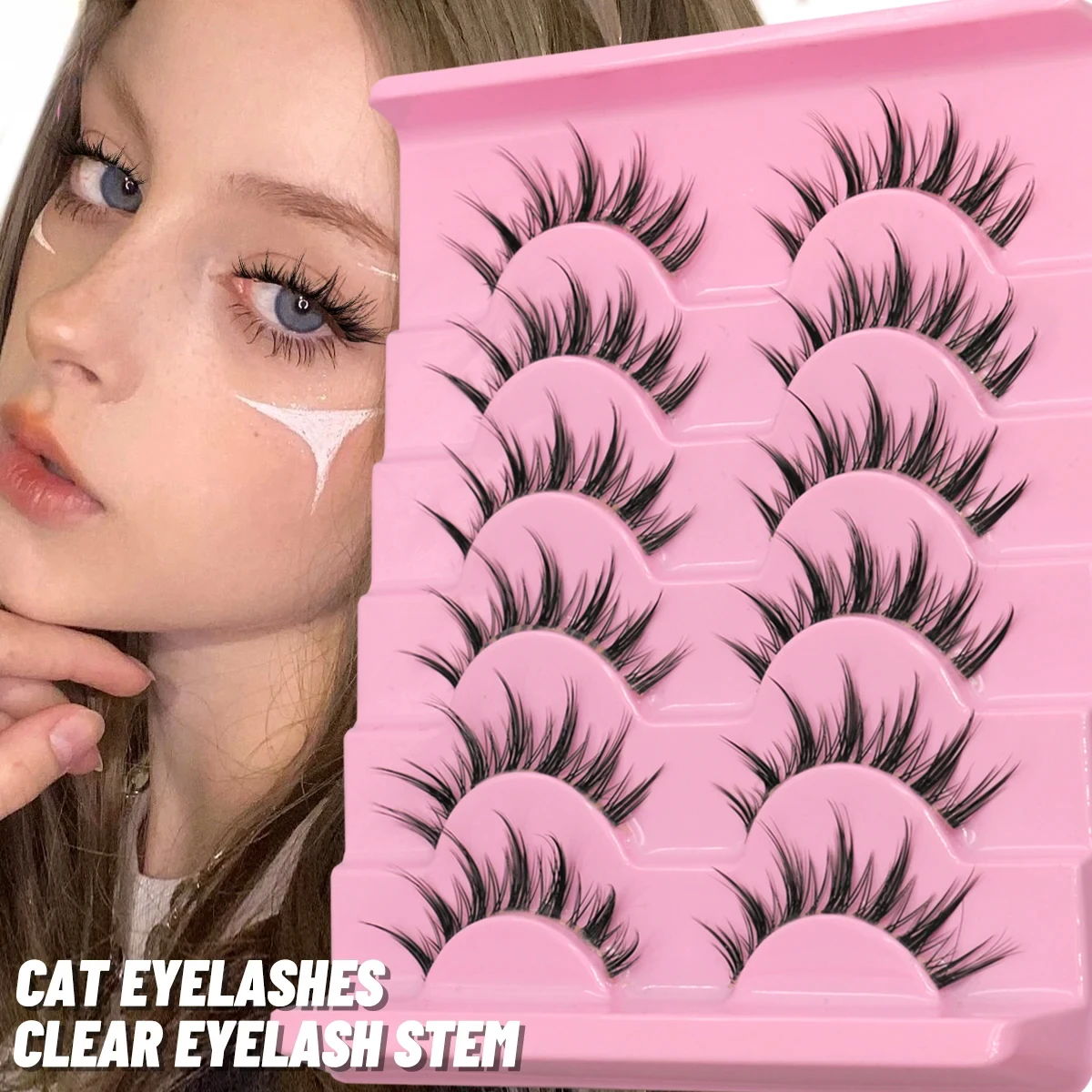 GROINNEYA Cat eye Lashes 5/6 pairs Clear Band Lashes Natural Look 6D Wispy Eyelashes False Lashes Eyelashs Extension
GROINNEYA Cat eye Lashes 5/6 pairs Clear Band Lashes Natural Look 6D Wispy Eyelashes False Lashes Eyelashs Extension