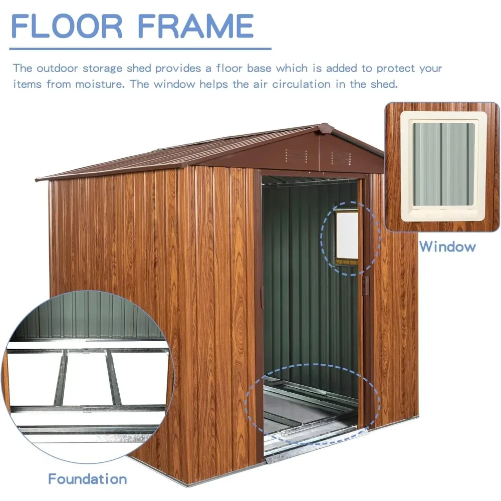 6 X 6 FT Outdoor Storage Shed, Garden Sheds, Tool Shed Outdoor Storage with Lockable Sliding Doors, Storage House Waterproof
6 X 6 FT Outdoor Storage Shed, Garden Sheds, Tool Shed Outdoor Storage with Lockable Sliding Doors, Storage House Waterproof