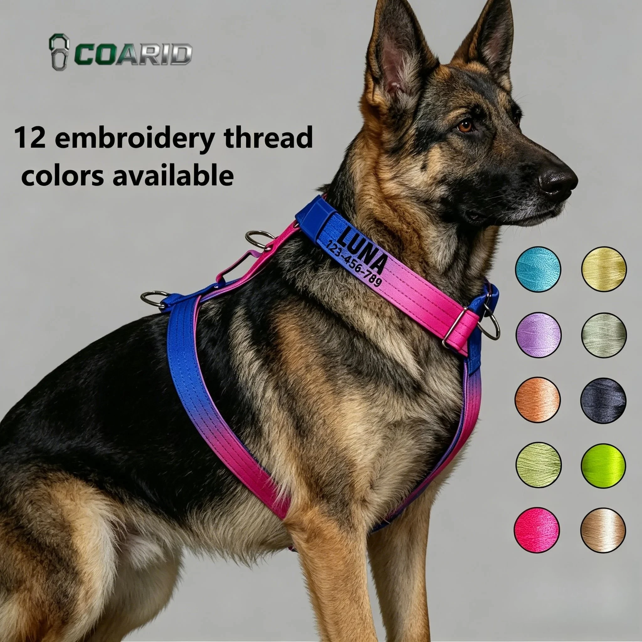 Custom Gradient Knitted Dog Harness No Pull with 3 D-Rings Adjustable Pet Vest for Small Large Dogs Blue Pink
Custom Gradient Knitted Dog Harness No Pull with 3 D-Rings Adjustable Pet Vest for Small Large Dogs Blue Pink
