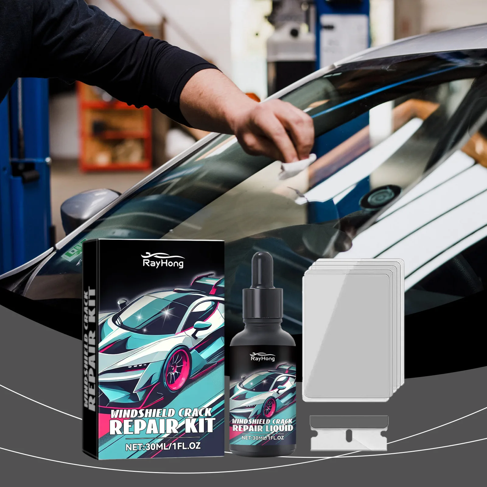 30ml Universal Car Windshield Crack Repair Kit Resin Liquid DIY Quick Fix Auto Glass Scratch & Damage Restore Accessories
30ml Universal Car Windshield Crack Repair Kit Resin Liquid DIY Quick Fix Auto Glass Scratch & Damage Restore Accessories