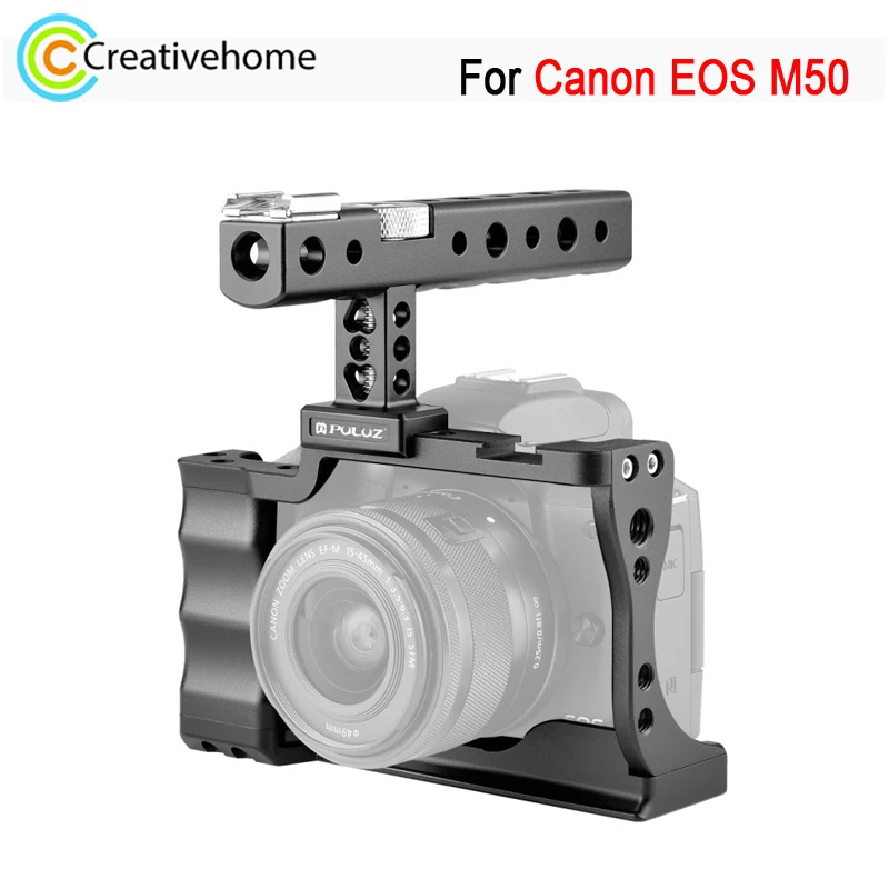 PULUZ Video Camera Cage for Canon EOS M50 Camera Metal Expansion Frame Stabilizer with Handle & Cold Shoe
PULUZ Video Camera Cage for Canon EOS M50 Camera Metal Expansion Frame Stabilizer with Handle & Cold Shoe