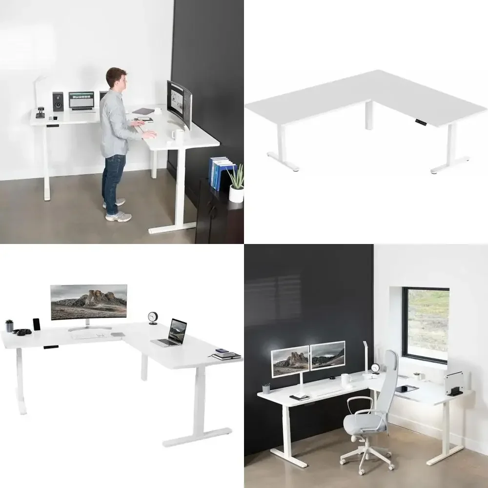L-Shaped Electric Adjustable Desk, 77x71 inches, 2 White 30 Deep Tops, Memory Control
L-Shaped Electric Adjustable Desk, 77x71 inches, 2 White 30 Deep Tops, Memory Control