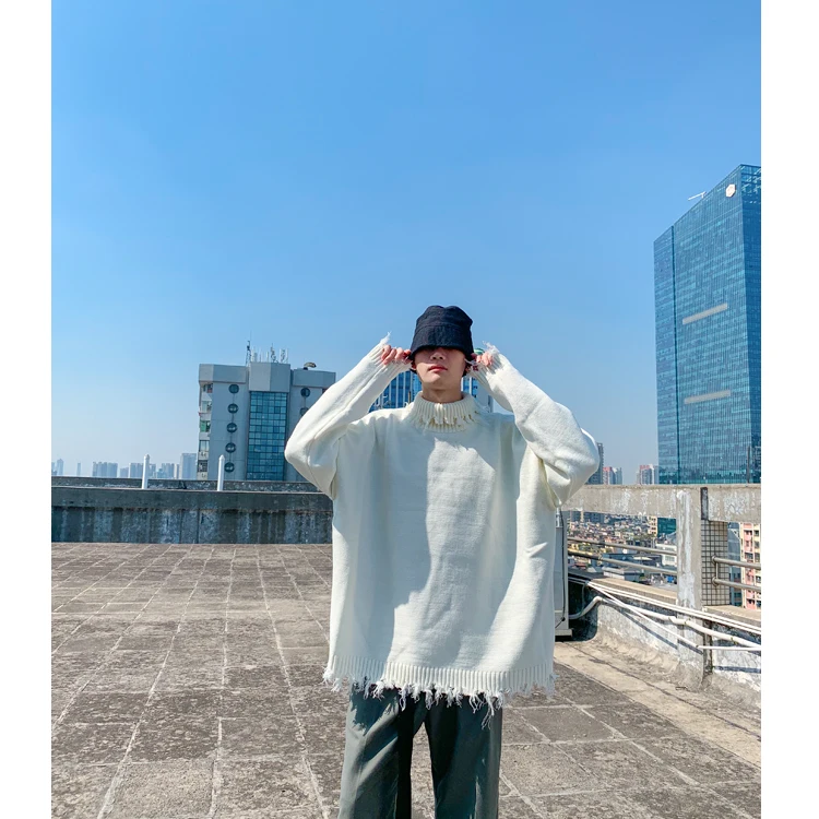 Мужской вязаный свитер с высоким воротом и бахромой, свободный крой, длинный рукав, модный, простой, повседневный, зимний
Мужской вязаный свитер с высоким воротом и бахромой, свободный крой, длинный рукав, модный, простой, повседневный, зимний