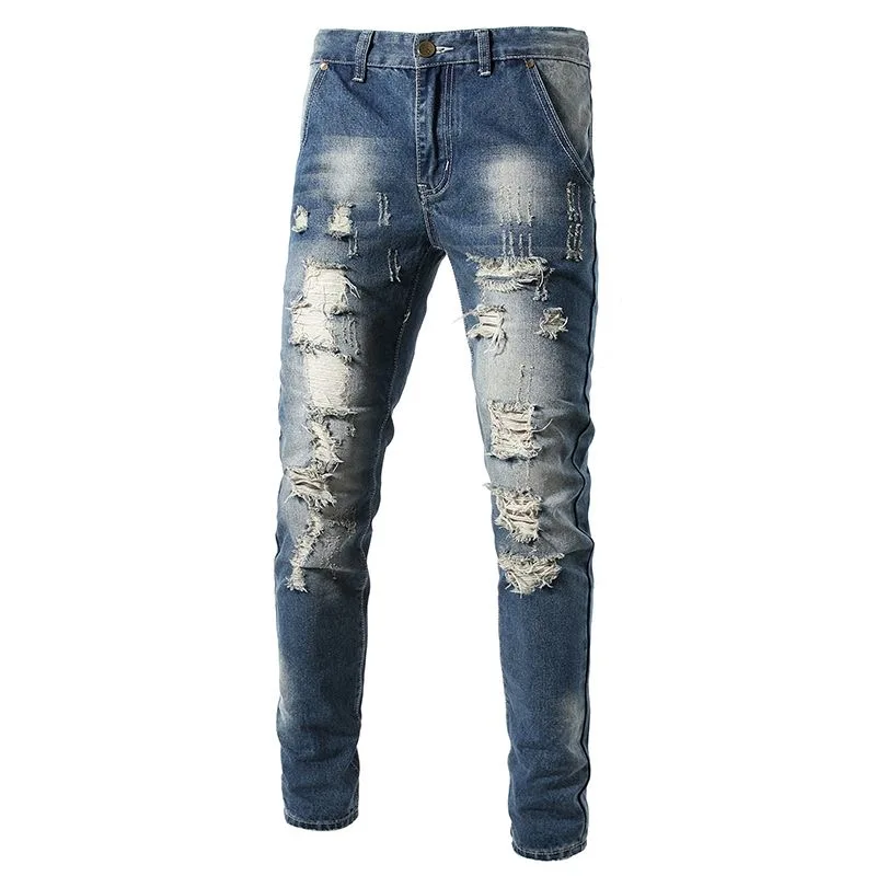 Spring and Autumn New Fashion Trendy American Vintage Ripped Straight Leg Stretch Jeans Men's Casual Sport High Quality Jeans
Spring and Autumn New Fashion Trendy American Vintage Ripped Straight Leg Stretch Jeans Men's Casual Sport High Quality Jeans