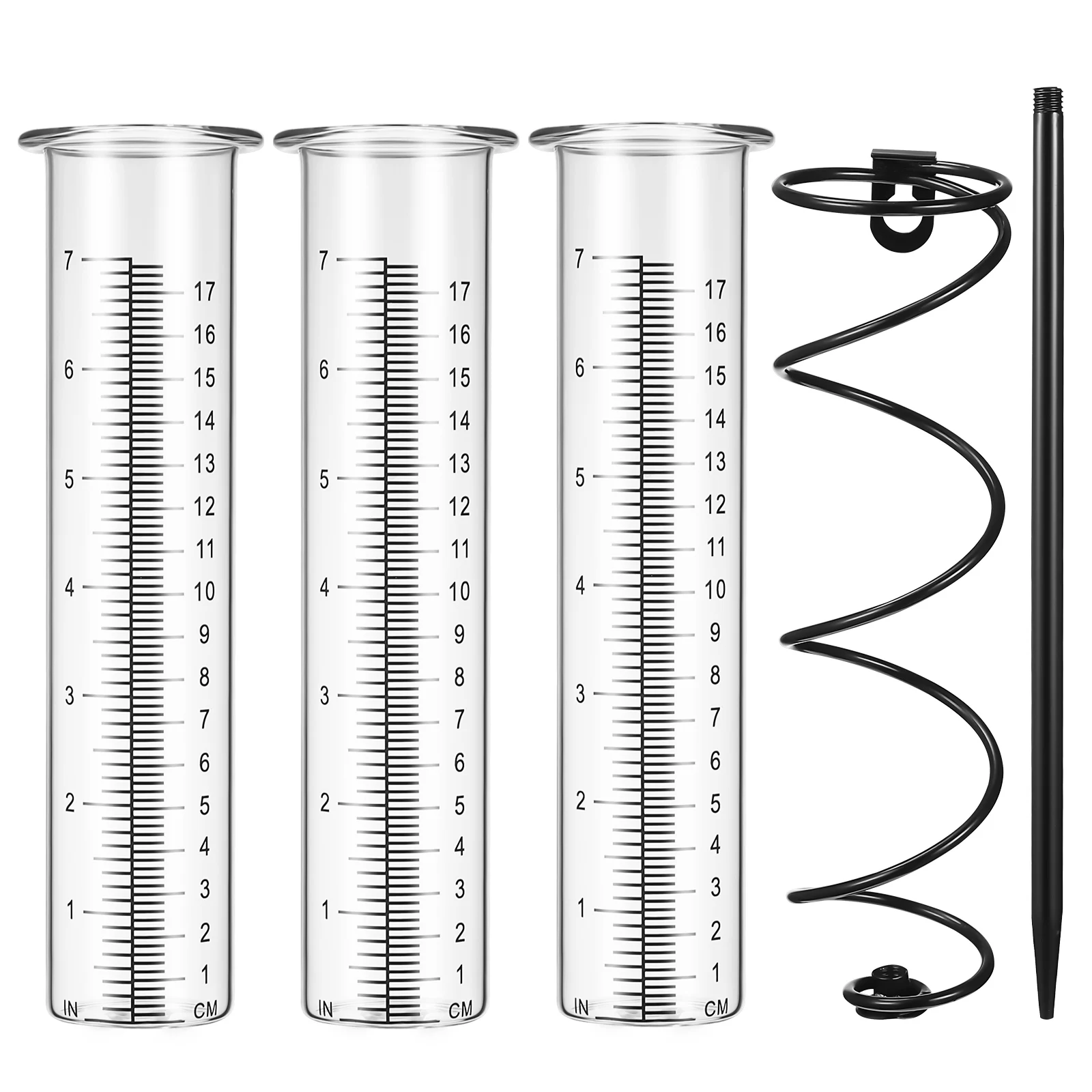 Glass Rain Gauge Dual Scale Design Easy Clean for Garden Yard with Iron Spiral Bracket Replacement Tubes Rain Gauge
Glass Rain Gauge Dual Scale Design Easy Clean for Garden Yard with Iron Spiral Bracket Replacement Tubes Rain Gauge