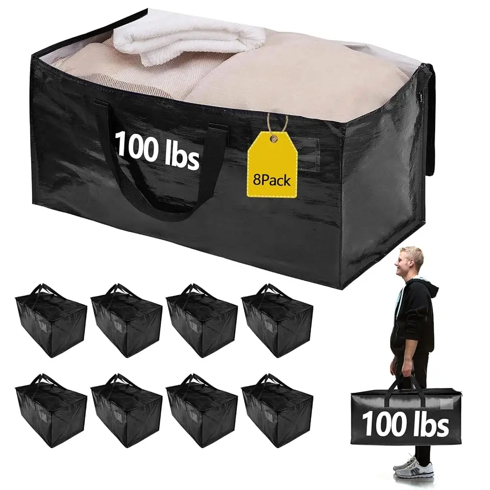 Free Shipping8 Pack Waterproof Moving Bags with Strong Zippers and Reinforced Handles, Real 100lb Capacity Extra Heavy Duty Lar
Free Shipping8 Pack Waterproof Moving Bags with Strong Zippers and Reinforced Handles, Real 100lb Capacity Extra Heavy Duty Lar