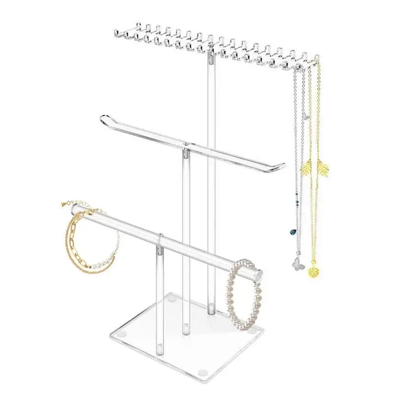 3 Tier Jewelry Stand Clear Acrylic T-Bar Necklace Holder Display Earring Holder Necklace Organizer Bracelet Storage Display For
3 Tier Jewelry Stand Clear Acrylic T-Bar Necklace Holder Display Earring Holder Necklace Organizer Bracelet Storage Display For