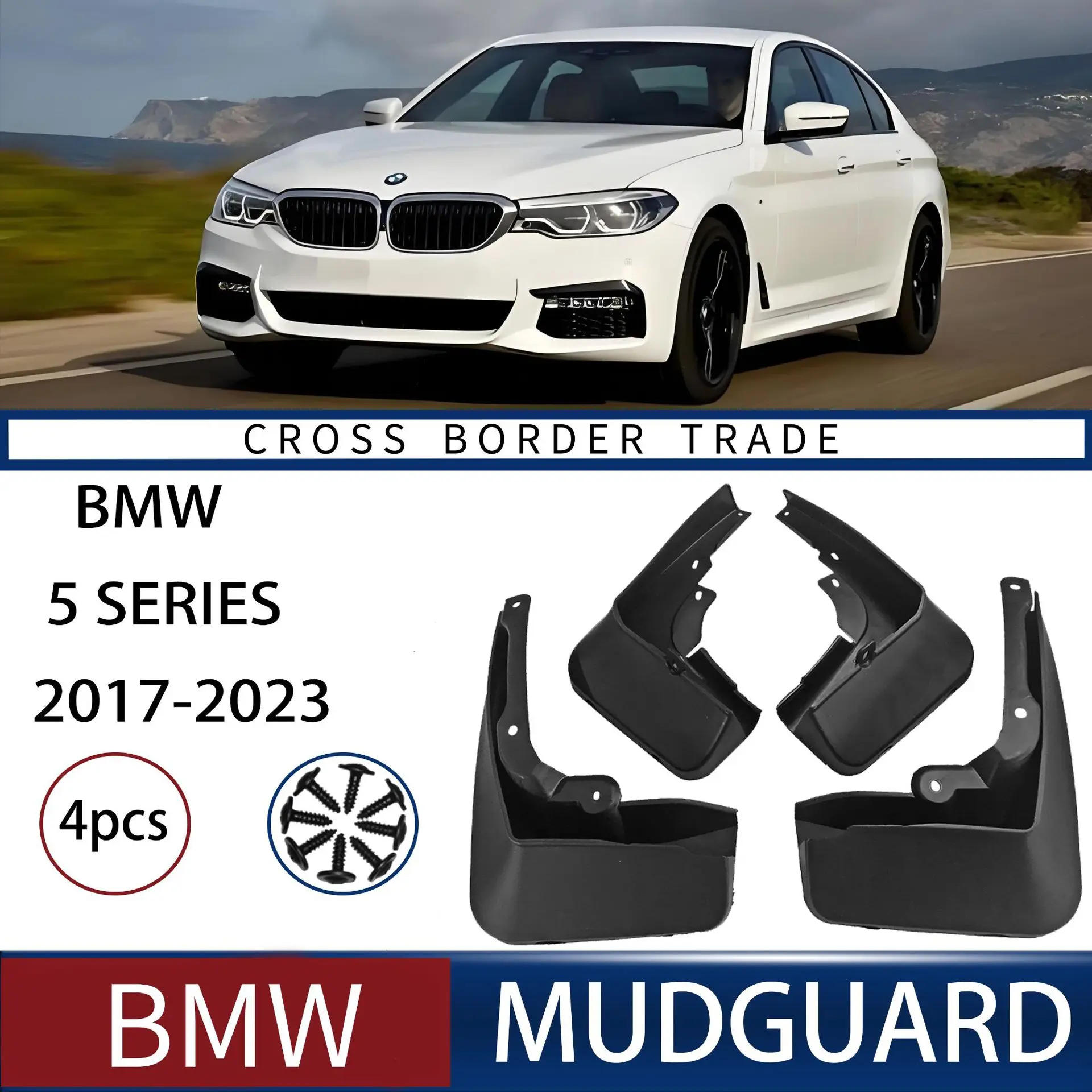 FOR 17-23 BMW 5 series Car Molded Mud Flaps Splash Guards Mudguards Front Rear Styling Front Rear Car Accessories
FOR 17-23 BMW 5 series Car Molded Mud Flaps Splash Guards Mudguards Front Rear Styling Front Rear Car Accessories