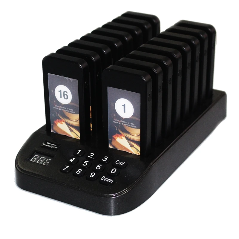 SU-66S 16 Pager Buzzers + 1 Transmitter Caller Wireless Calling System Restaurant Pager System For Restaurant Bank Church Food T
SU-66S 16 Pager Buzzers + 1 Transmitter Caller Wireless Calling System Restaurant Pager System For Restaurant Bank Church Food T