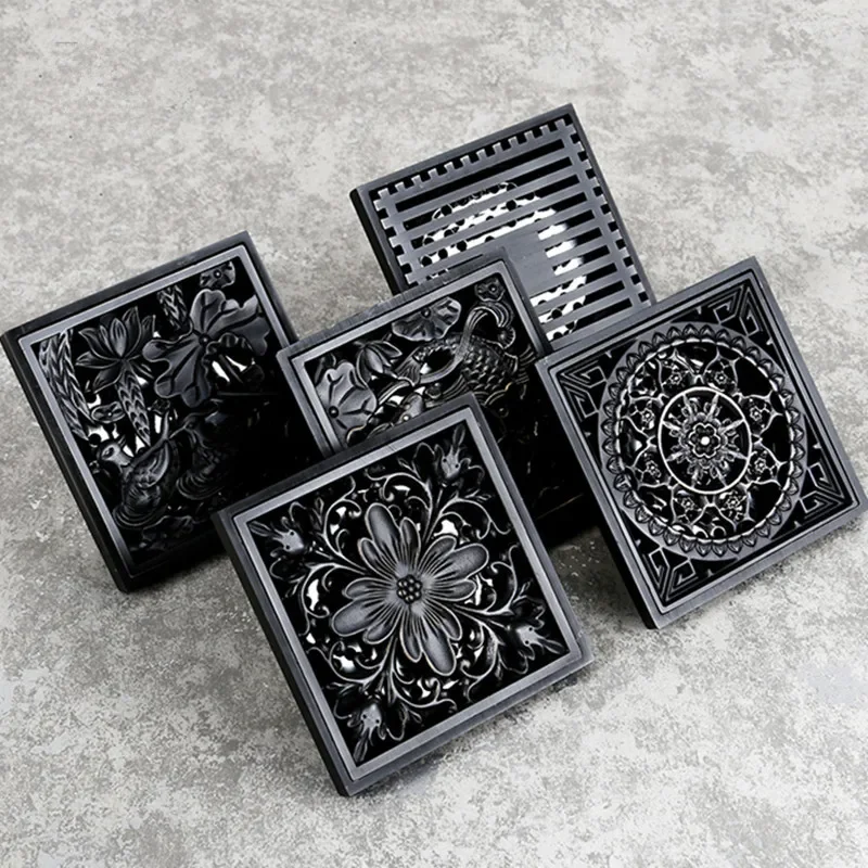 Shower Drains Square Bath Floor Drain Strainer Hair Catcher Brass Black Floor Shower Drain Waste Grate Drain Bathroom Accessorie
Shower Drains Square Bath Floor Drain Strainer Hair Catcher Brass Black Floor Shower Drain Waste Grate Drain Bathroom Accessorie