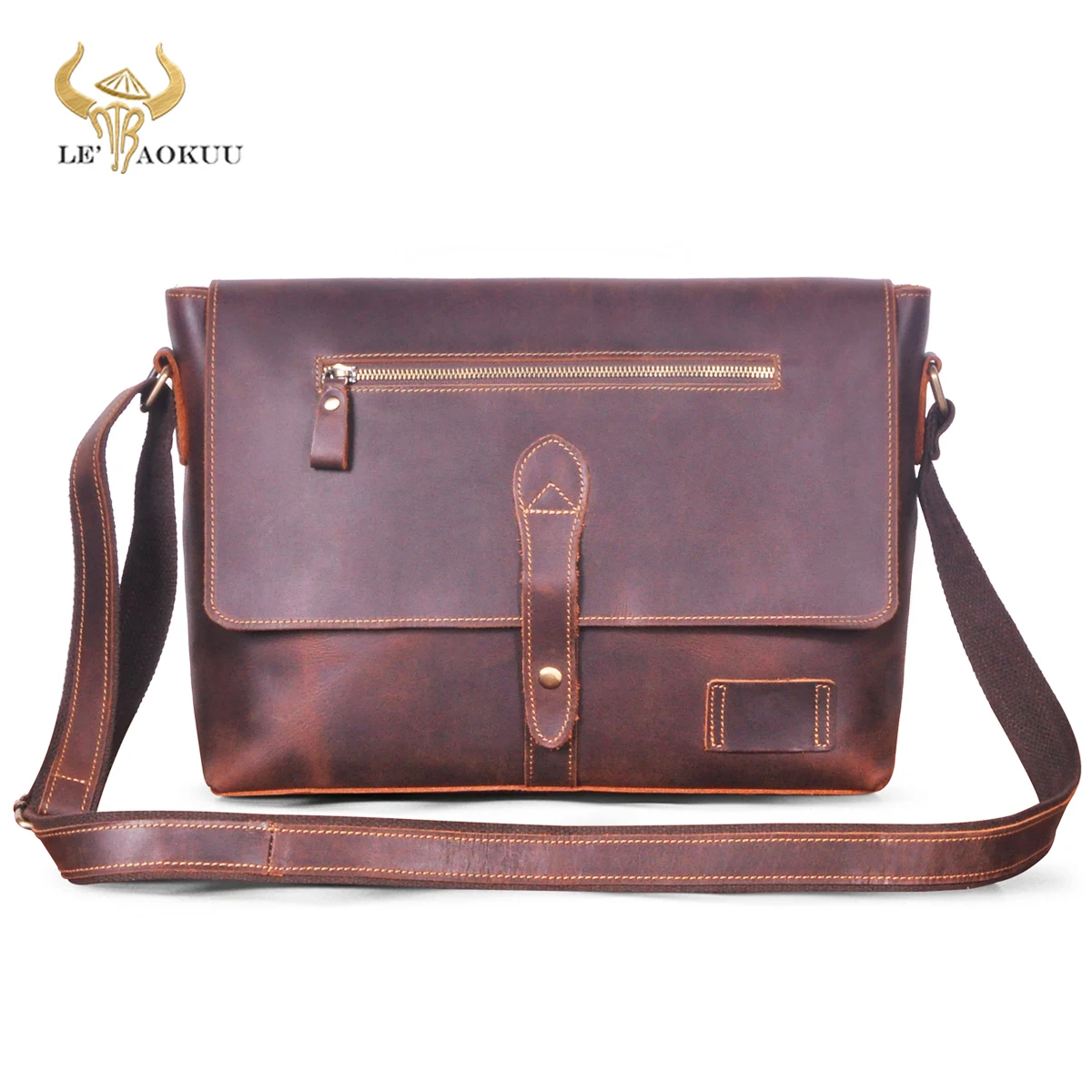 Thick Crazy Horse Leather Design Shoulder Messenger bag Cowhide Cross-body Bag 14" Tablet Tote Mochila Satchel For Men Male 3086
Thick Crazy Horse Leather Design Shoulder Messenger bag Cowhide Cross-body Bag 14" Tablet Tote Mochila Satchel For Men Male 3086