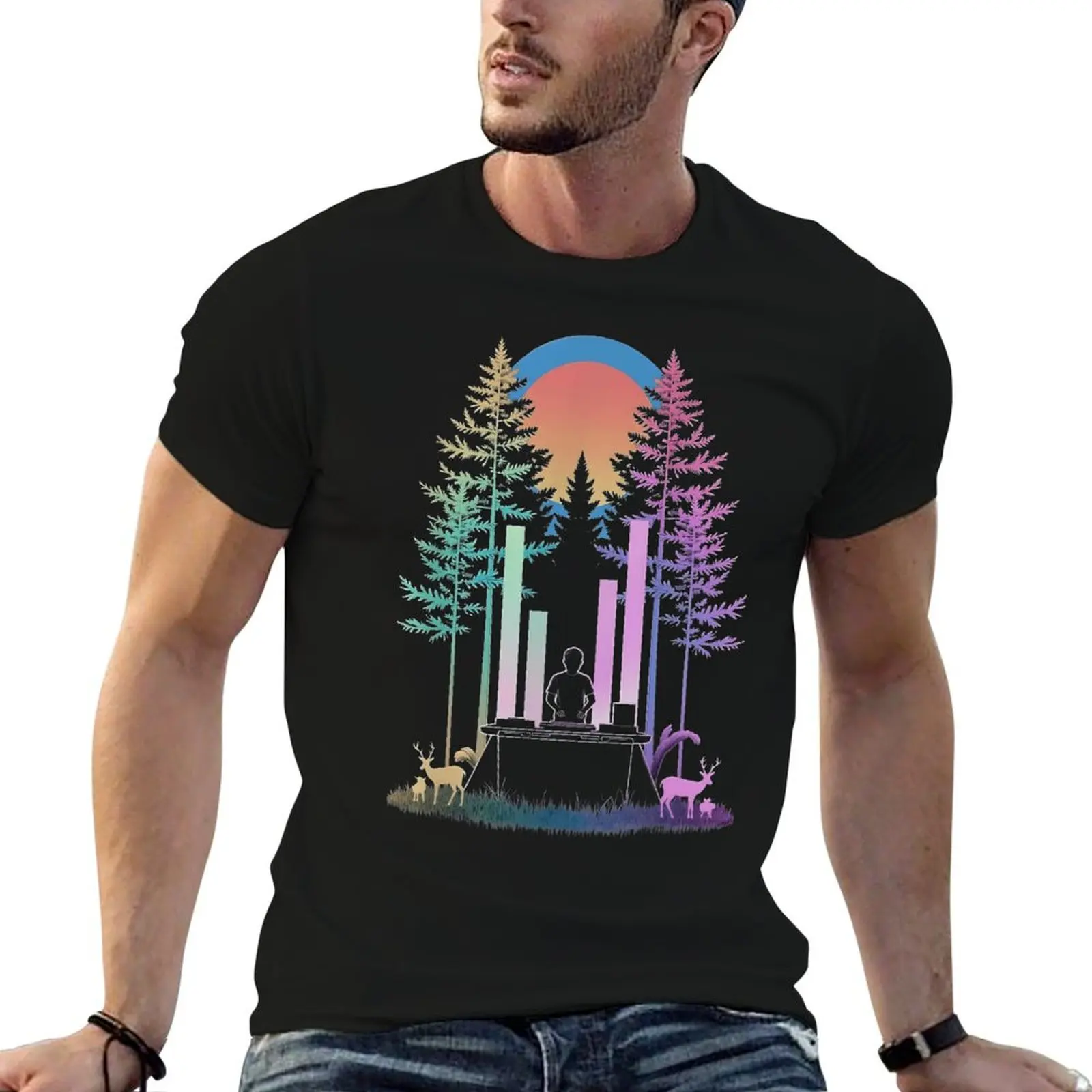 Футболка с круглым вырезом Forest DJ Sunset Motion Tees с графическим юмором и графикой для путешествий, европейский размер 
Футболка с круглым вырезом Forest DJ Sunset Motion Tees с графическим юмором и графикой для путешествий, европейский размер