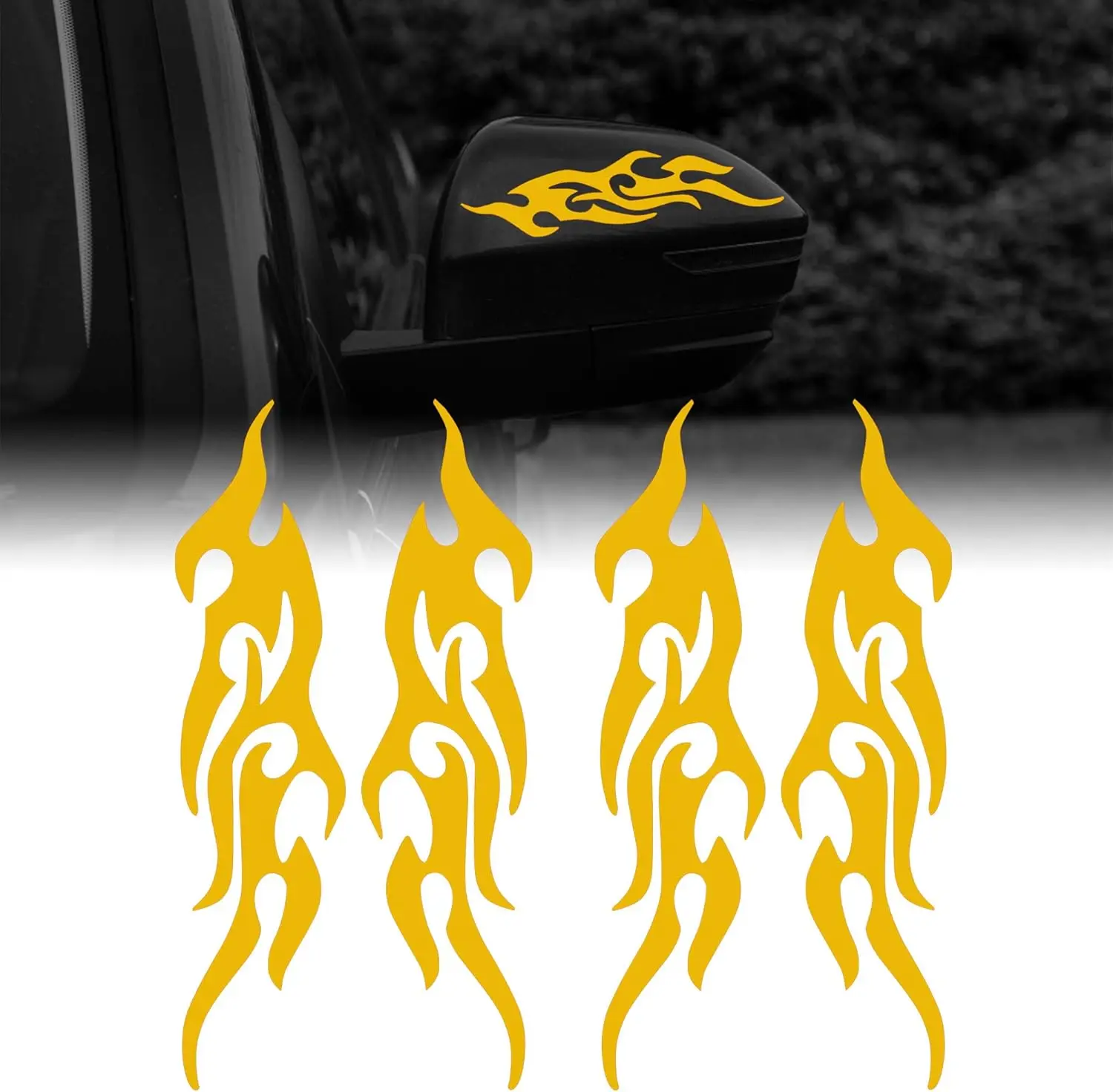 4Pcs Flame Reflective Sticker for Car Flame Racing Sports Stripe Decal for Golf Cart Waterproof Decal Decoration
4Pcs Flame Reflective Sticker for Car Flame Racing Sports Stripe Decal for Golf Cart Waterproof Decal Decoration