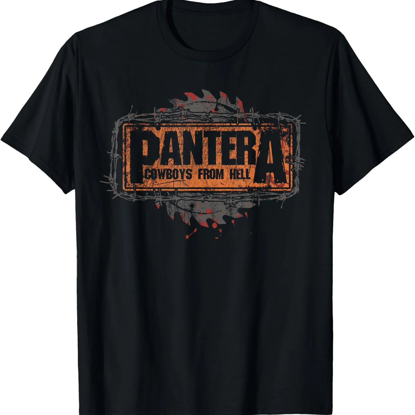 Men's Pantera Cowboys From Hell Graphic T-Shirt Soft Cotton Black Distressed Design Orange Red Breathable Short Sleeve
Men's Pantera Cowboys From Hell Graphic T-Shirt Soft Cotton Black Distressed Design Orange Red Breathable Short Sleeve