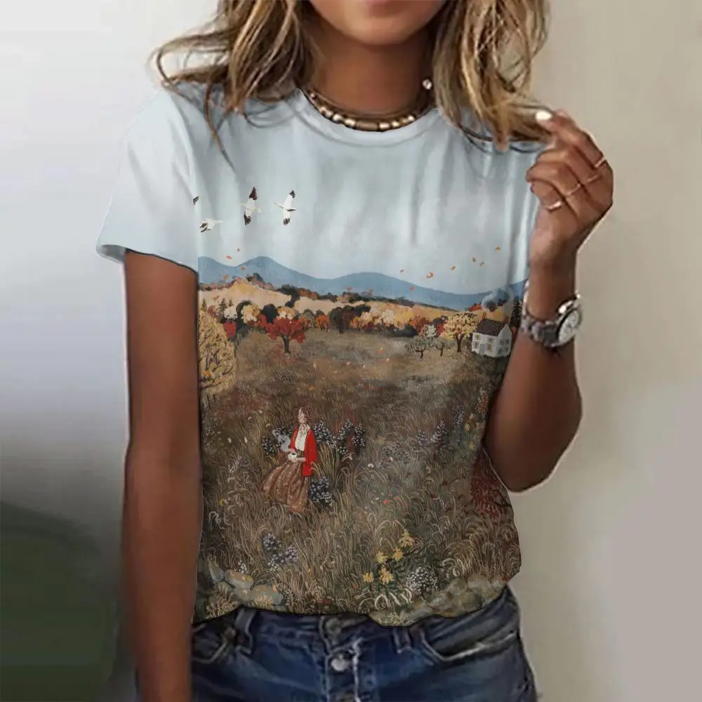 2024 New Vintage Women's T-shirt Graphic Print Plus Size Top Women's Trending Clothes Fashion Short Sleeve Shirt Crew Tee Summer
2024 New Vintage Women's T-shirt Graphic Print Plus Size Top Women's Trending Clothes Fashion Short Sleeve Shirt Crew Tee Summer