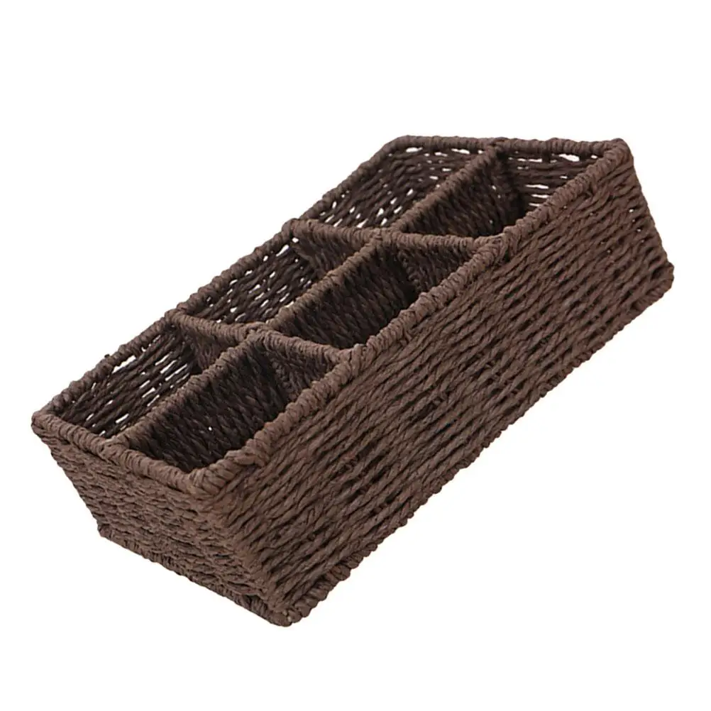 Decorative Woven Storage Basket Cotton Linen Paper Rope Rectangular Compartment Desktop Holder Cosmetics ganizer Vintage
Decorative Woven Storage Basket Cotton Linen Paper Rope Rectangular Compartment Desktop Holder Cosmetics ganizer Vintage
