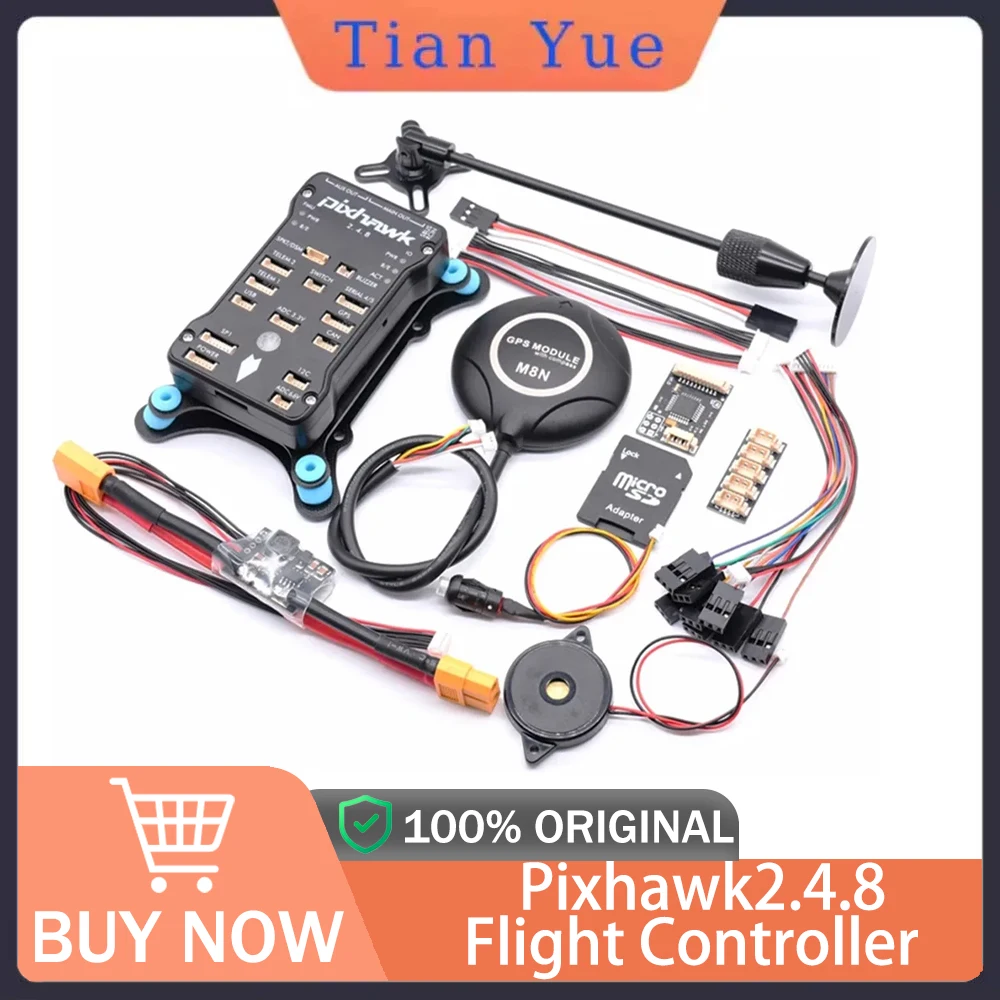 32 Bit Pixhawk PX4 PIX 2.4.8 Flight Controller4G SD, Safety Switch, Buzzer M8N GPS, PPM, I2C, XT60 Power Module & Shock Absorber
32 Bit Pixhawk PX4 PIX 2.4.8 Flight Controller4G SD, Safety Switch, Buzzer M8N GPS, PPM, I2C, XT60 Power Module & Shock Absorber