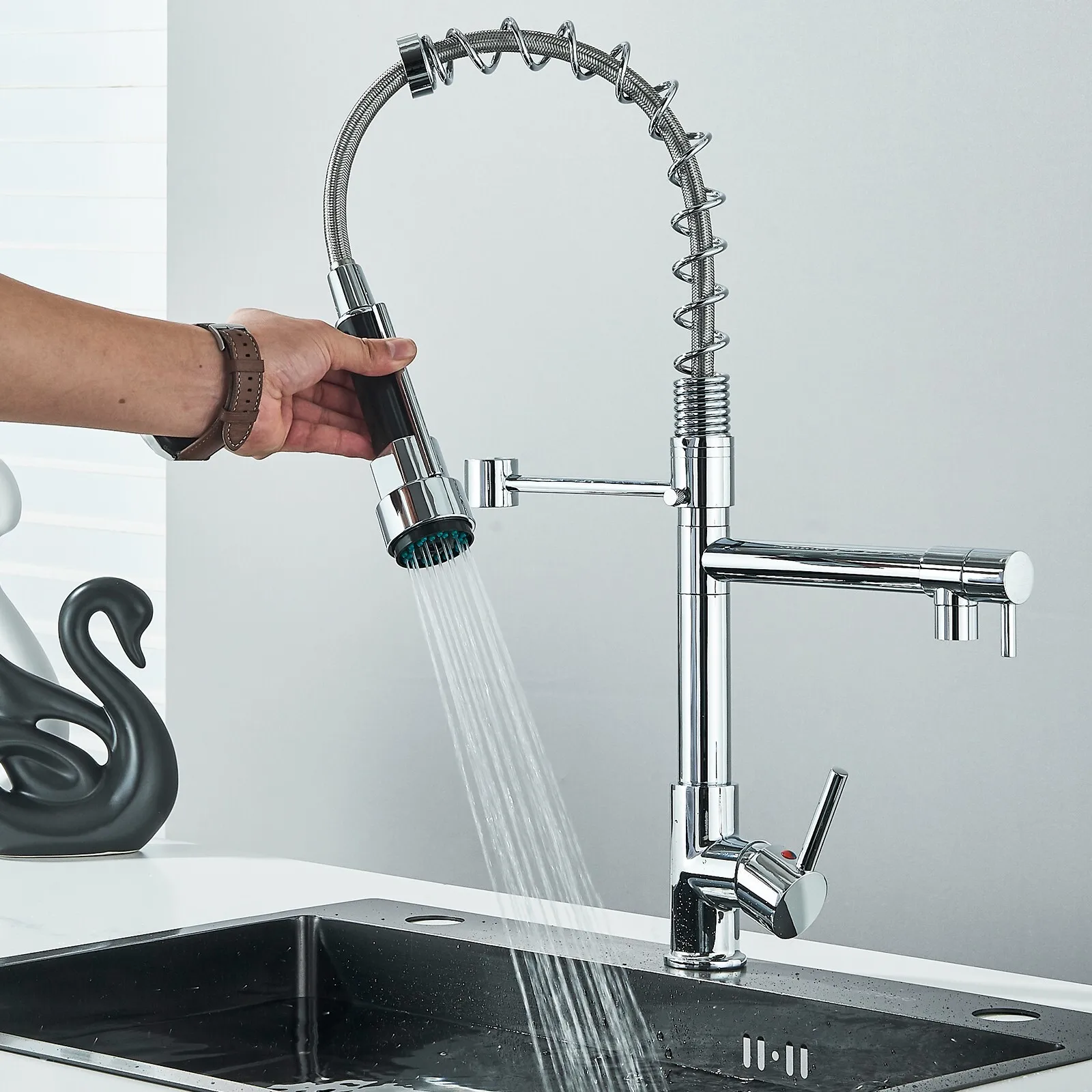 Chrome Spring Kitchen Faucet Swivel Single Handle Mixer Sink Tap Pull Down Spray
Chrome Spring Kitchen Faucet Swivel Single Handle Mixer Sink Tap Pull Down Spray