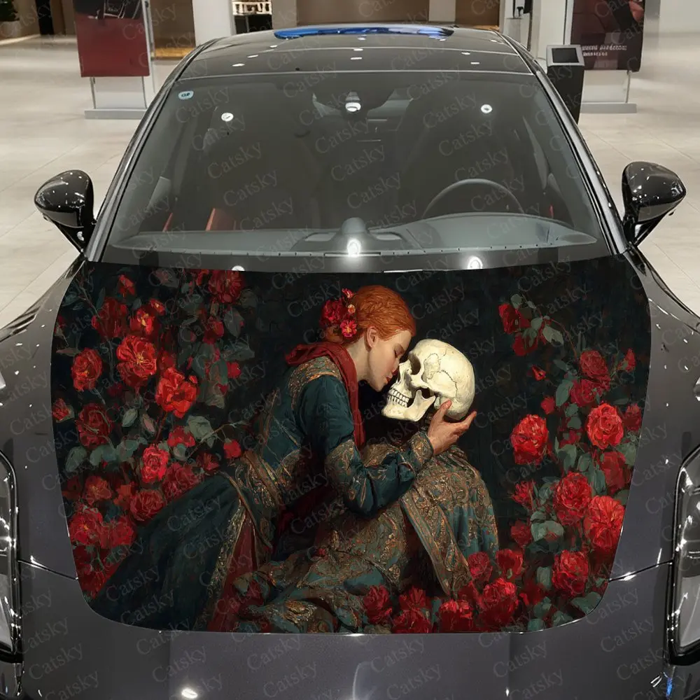 Rose Skeleton Lover Car Hood Sticker PVC Self Waterproof Stick, Striking Auto Exterior Accessories Decor Protect Gift for Lover
Rose Skeleton Lover Car Hood Sticker PVC Self Waterproof Stick, Striking Auto Exterior Accessories Decor Protect Gift for Lover