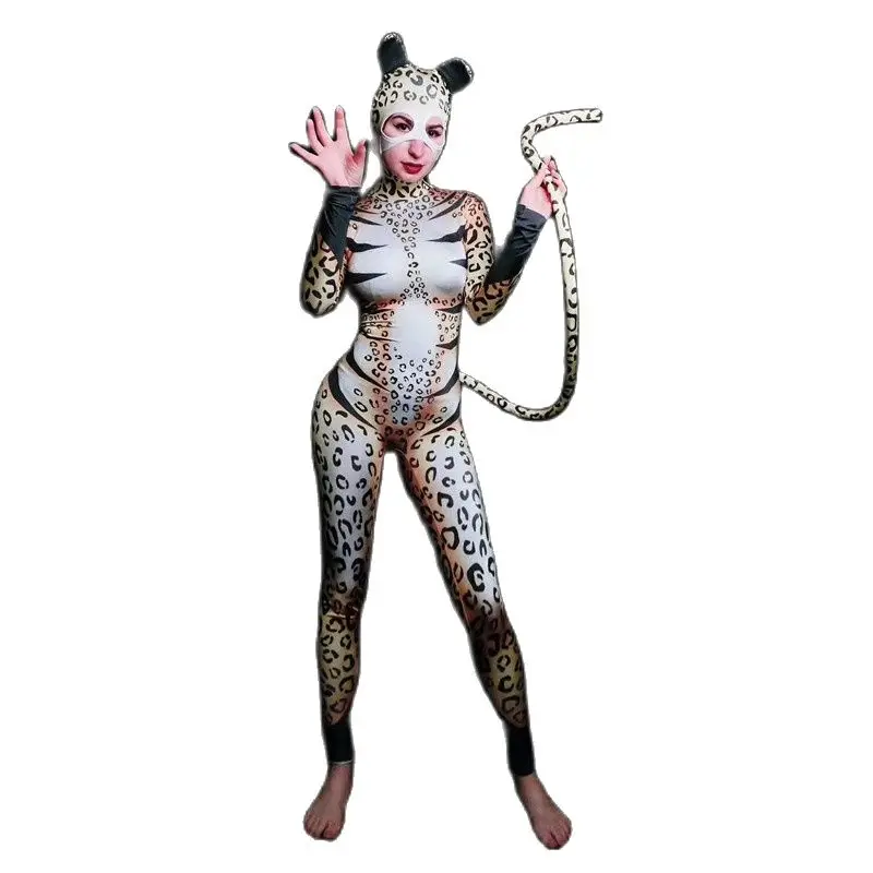 Halloween Party Leopard Cosplay Costumes Women Stretch Skinny Animal Role Playing Bodysuit Sexy Dancer Leotard Stage Outfits
Halloween Party Leopard Cosplay Costumes Women Stretch Skinny Animal Role Playing Bodysuit Sexy Dancer Leotard Stage Outfits