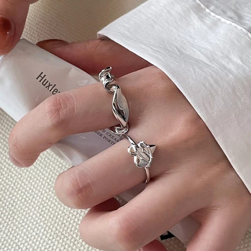 925 Sterling Silver Love Irregular Fried Dough Twists Adjustable Opening Ring for Women Fine Jewelry Minimalist Accessories
925 Sterling Silver Love Irregular Fried Dough Twists Adjustable Opening Ring for Women Fine Jewelry Minimalist Accessories