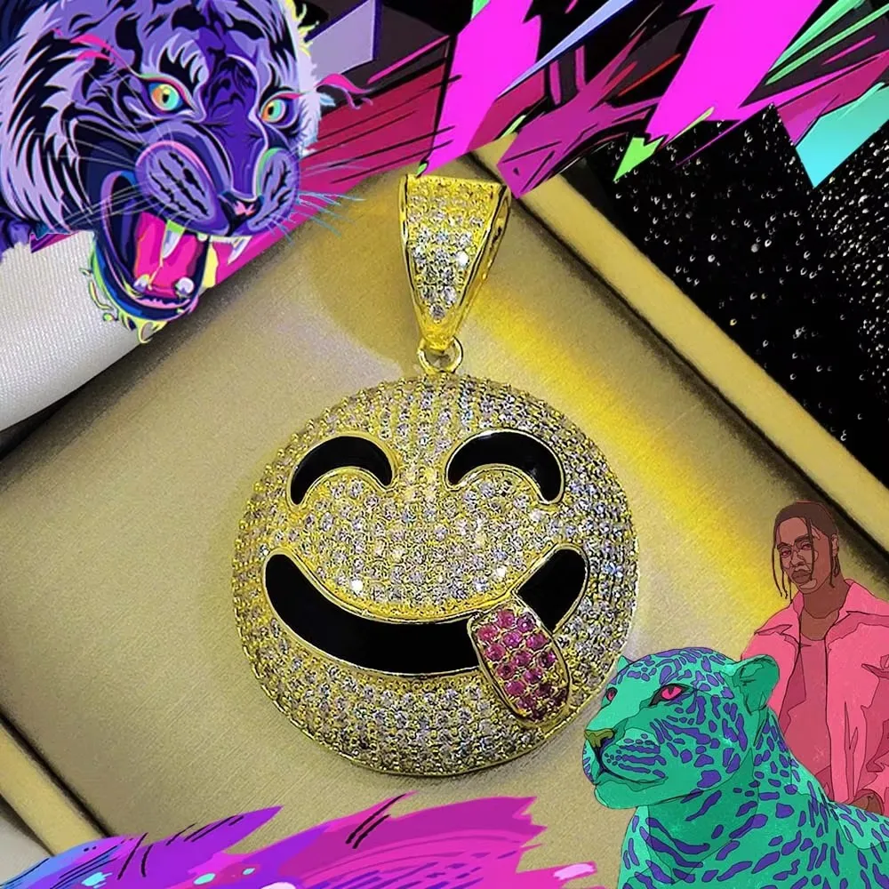 Fashionable custom necklace paired with new graffiti pendant, diamond inlay, luxurious gold-plated, hip-hop selected decoration
Fashionable custom necklace paired with new graffiti pendant, diamond inlay, luxurious gold-plated, hip-hop selected decoration