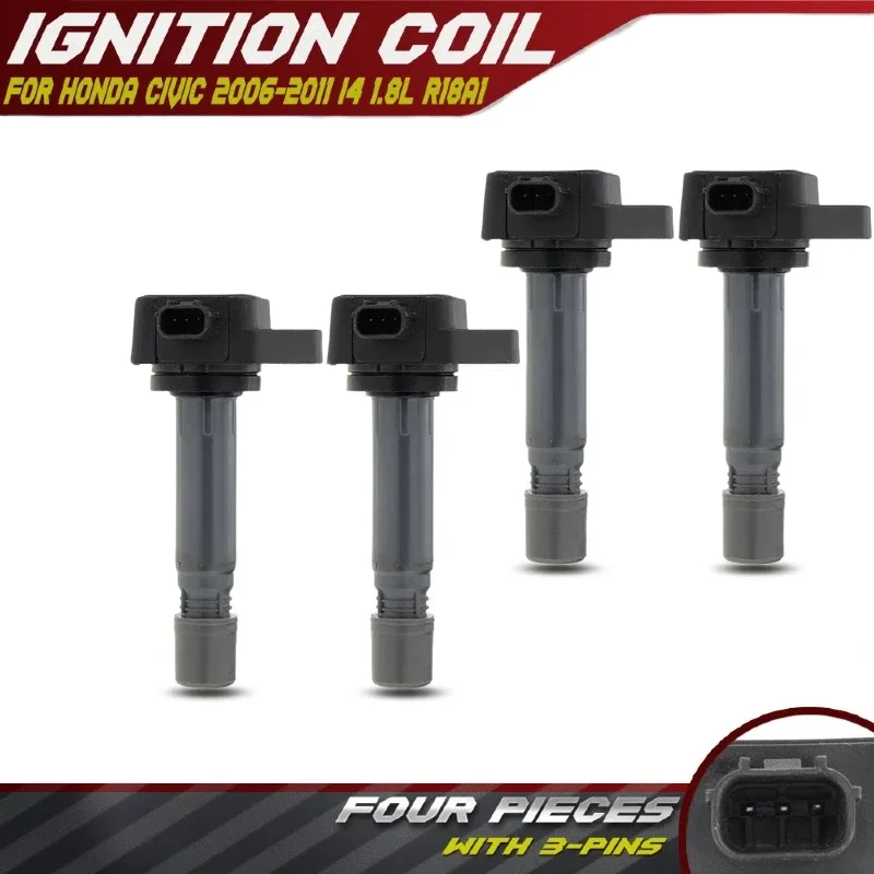 4PCS Ignition Coils w/ 3-Blade for Honda Civic 2006 2007-2011 1.8L 30520-RNA-A01, 30520RNAA01, UF582, UF-582
4PCS Ignition Coils w/ 3-Blade for Honda Civic 2006 2007-2011 1.8L 30520-RNA-A01, 30520RNAA01, UF582, UF-582
