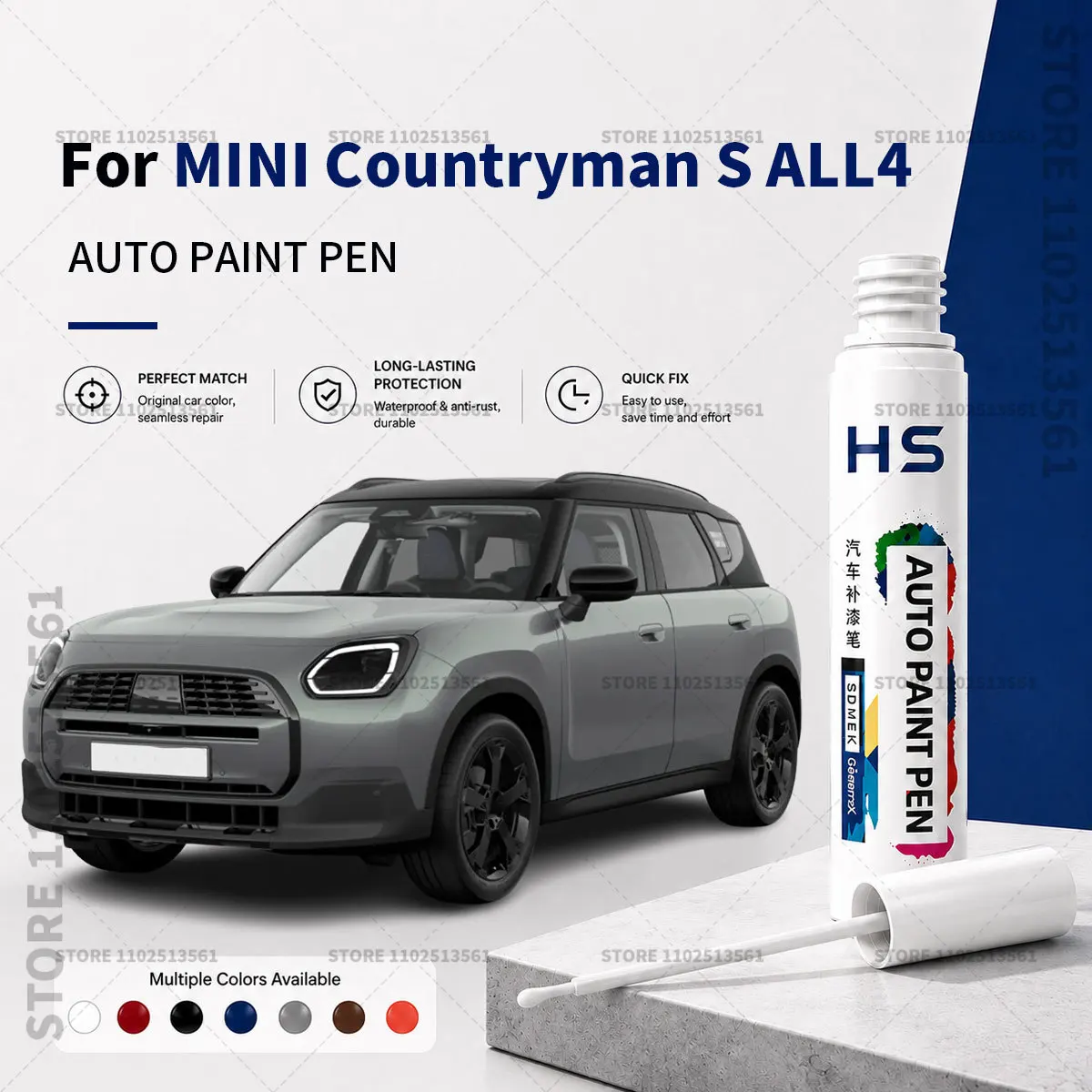 Touch Up Paint Pen – Quick Car Scratch Repair for Chips & Minor Scratches For MINI Countryman S ALL4 Green Red Midnight Black
Touch Up Paint Pen – Quick Car Scratch Repair for Chips & Minor Scratches For MINI Countryman S ALL4 Green Red Midnight Black