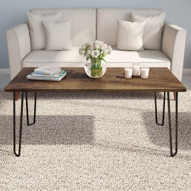 Coffee Table with Hairpin Legs - Modern Industrial Style Home Decor - Woodgrain-Look and Steel Accent Living Room
Coffee Table with Hairpin Legs - Modern Industrial Style Home Decor - Woodgrain-Look and Steel Accent Living Room