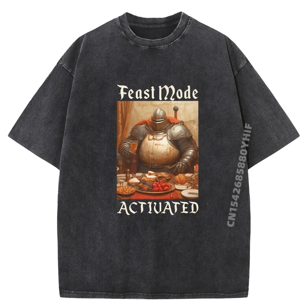 Feast Mode Activated Renaissance Fair Medieval Anime T Shirts Men's Cotton T-Shirt Retro Washed Tshirt Easter Sunday
Feast Mode Activated Renaissance Fair Medieval Anime T Shirts Men's Cotton T-Shirt Retro Washed Tshirt Easter Sunday