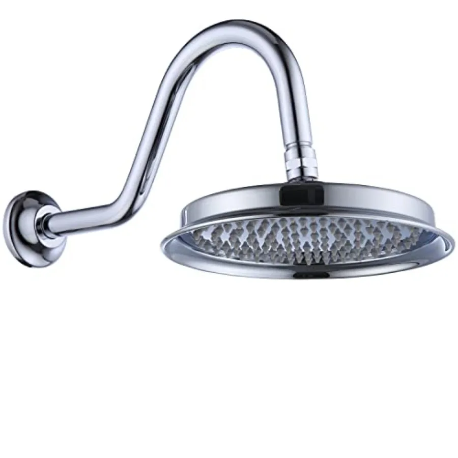Rain Shower Head9" Vintage Shower Heads with Extension Curved Shower Arm Traditional Round Rainfall Showerhead Replacement for
Rain Shower Head9" Vintage Shower Heads with Extension Curved Shower Arm Traditional Round Rainfall Showerhead Replacement for