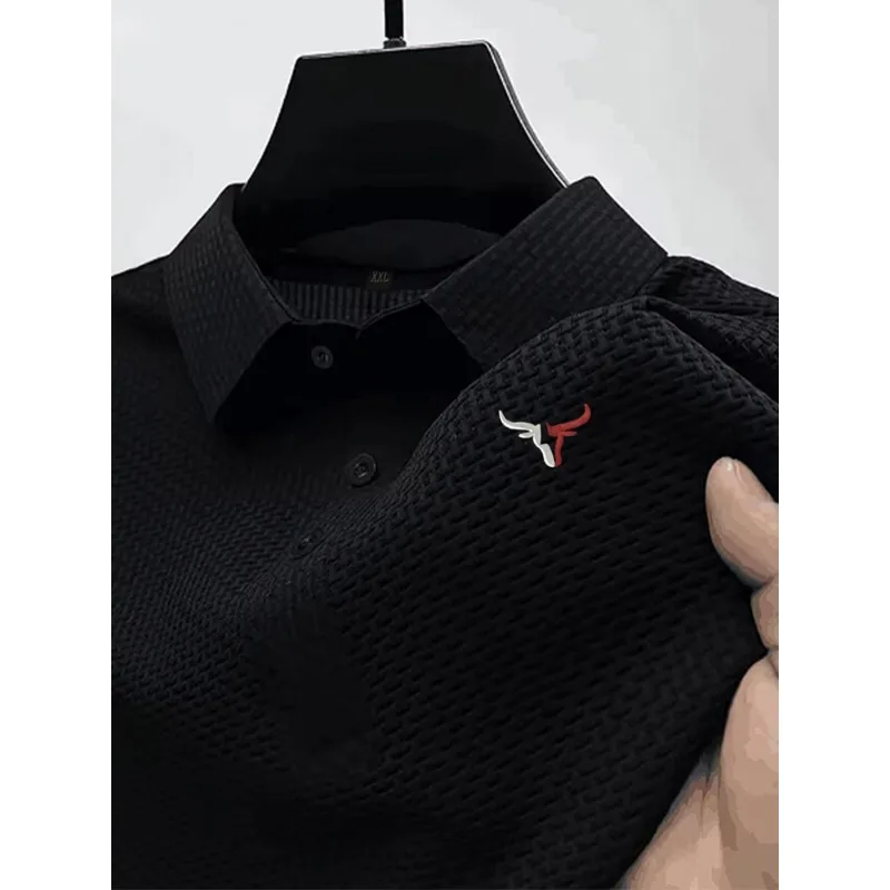 Summer Ice Silk Lapel Men's Short-sleeved T-shirt, Men's Top
Summer Ice Silk Lapel Men's Short-sleeved T-shirt, Men's Top
