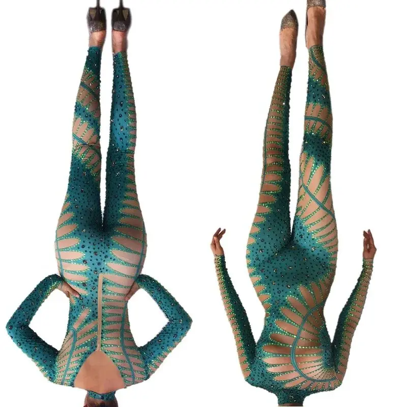 Green Leaf Diamond Jumpsuit Stage Pole Dance Leotards Gogo Costume Rave Outfit One Piece Trousers Skinny Rhinestones outfits
Green Leaf Diamond Jumpsuit Stage Pole Dance Leotards Gogo Costume Rave Outfit One Piece Trousers Skinny Rhinestones outfits