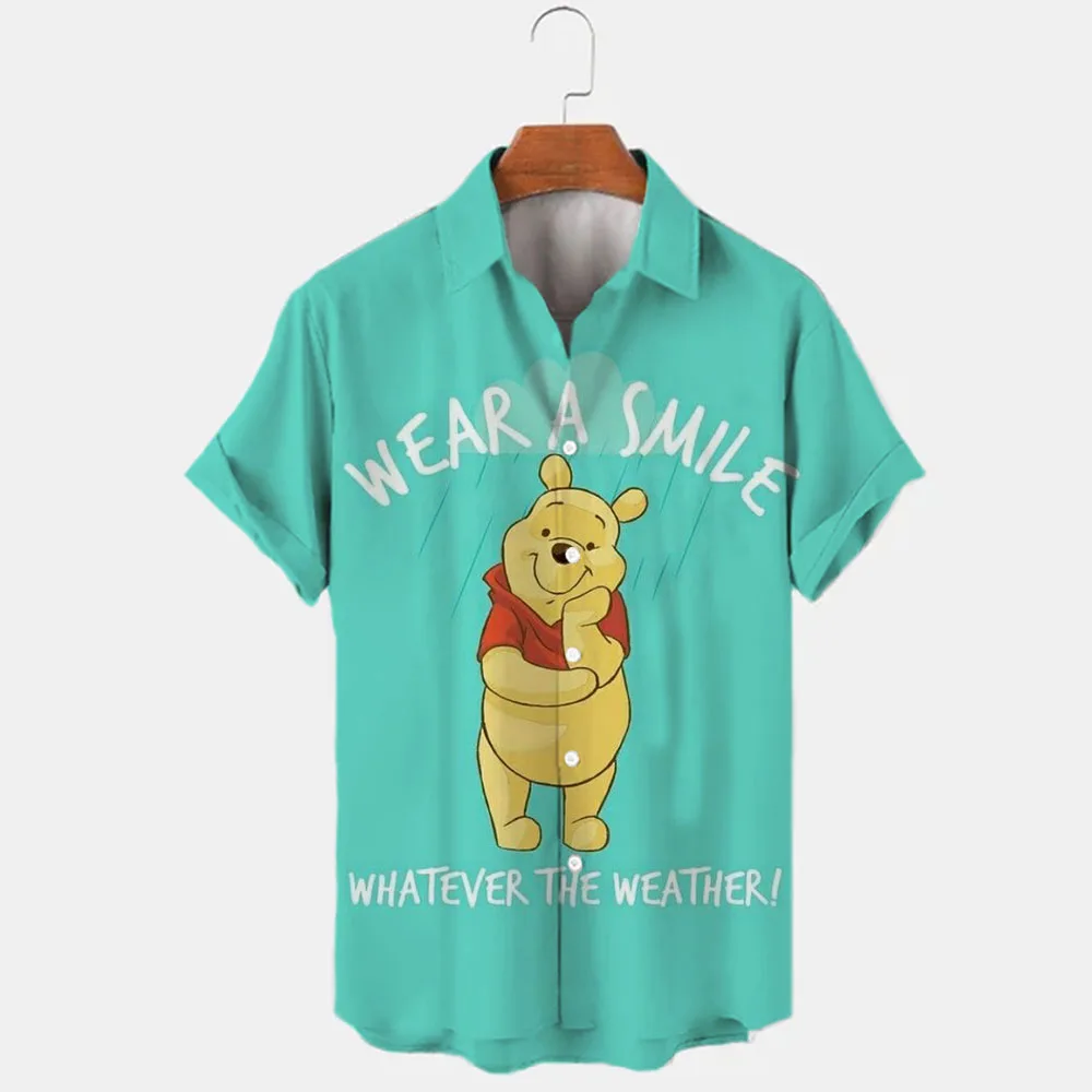 Summer New Disney Winnie The Pooh Stitch And Mickey Brand Cartoon Casual 3D Printed Short Sleeve Lapel Shirt Slim Fit Men's Top
Summer New Disney Winnie The Pooh Stitch And Mickey Brand Cartoon Casual 3D Printed Short Sleeve Lapel Shirt Slim Fit Men's Top