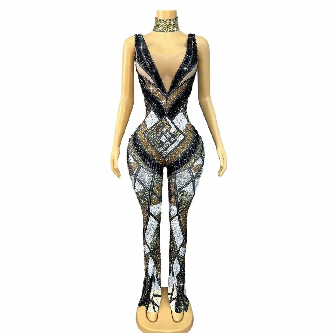 Luomacaizhuan женский комбинезон без рукавов сексуальный глубокий V AB цвет полный ромбовидный комбинезон барные брюки-клеш с шейной цепочкой
Luomacaizhuan женский комбинезон без рукавов сексуальный глубокий V AB цвет полный ромбовидный комбинезон барные брюки-клеш с шейной цепочкой