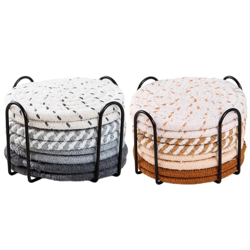 Set of 8 Cup Mats Quick Absorption Drink Mats Washable Table Mats Polyester Cotton Material Round Woven Mats for Table K92A
Set of 8 Cup Mats Quick Absorption Drink Mats Washable Table Mats Polyester Cotton Material Round Woven Mats for Table K92A