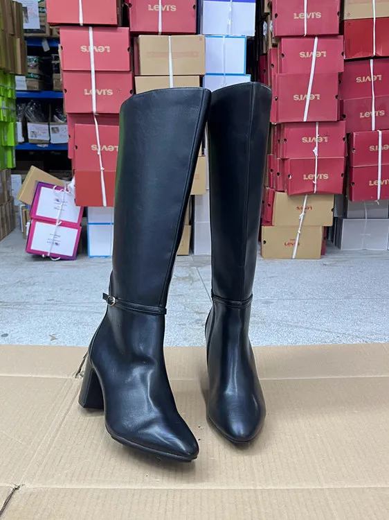 Модные сапоги на высоком каблуке с круглым носком, однотонные длинные сапоги с поясом и боковой молнией, женские осенне-весенние сезонные сапоги из искусственной кожи
Модные сапоги на высоком каблуке с круглым носком, однотонные длинные сапоги с поясом и боковой молнией, женские осенне-весенние сезонные сапоги из искусственной кожи