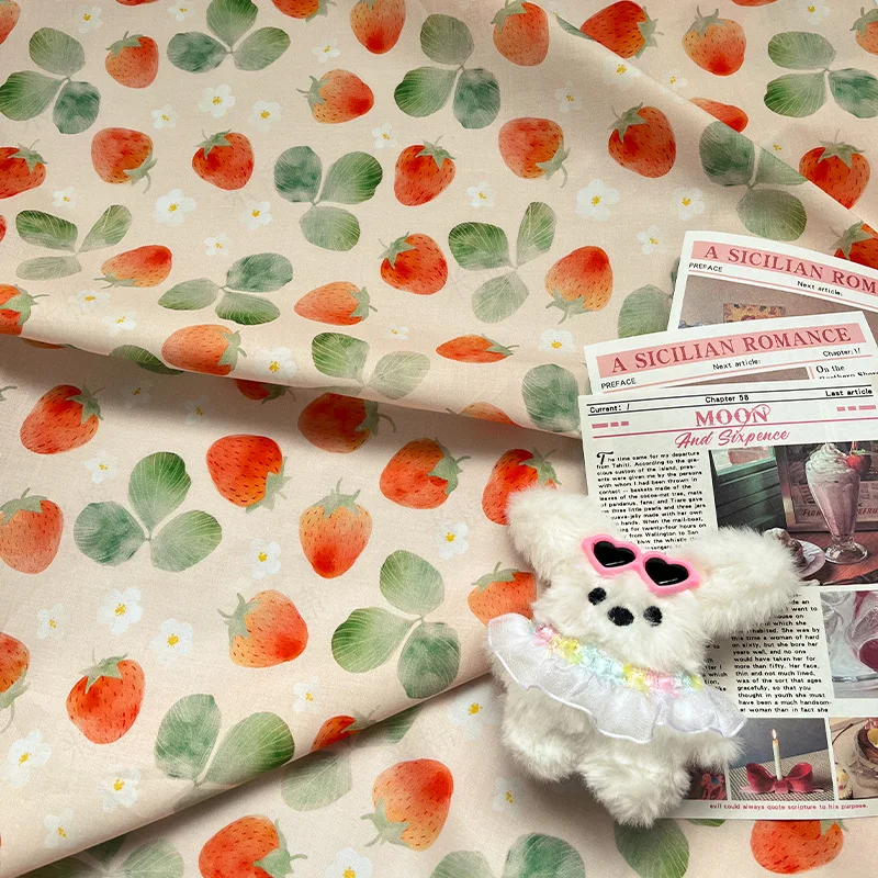 Cotton Poplin Pastoral Strawberry Printed Fabric for Kids Baby Sewing Cloth Dresses Skirt DIY Handmade Patchwork
Cotton Poplin Pastoral Strawberry Printed Fabric for Kids Baby Sewing Cloth Dresses Skirt DIY Handmade Patchwork